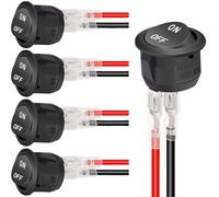 YROHGKPN Set di 5 interruttori a bilanciere rotondi a due vie con cavo di collegamento lungo 15 cm per dispositivo elettronico per una facile installazione di pannelli industriali