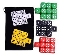 YROHGKPN Set di 50 dadi digitali da 16 mm, in acrilico, a 6 lati, per puzzle, gioco da tavolo, ad angolo, rotondo, per KTV, educativo, set di dadi poliedrici