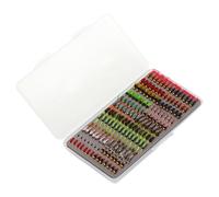 YROHGKPN Set di esche da pesca realistiche in gomma morbida con contenitore trasparente per mosche d'acqua dolce realistiche in gomma morbida