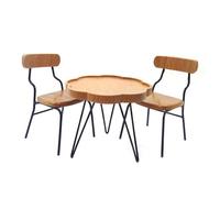 YROHGKPN Set di sedie e tavolo realistici in scala 1:12 per la casa delle bambole e accessori per il gioco di ruolo per bambini. Tavolo e sedie in miniatura per la decorazione della casa delle bambole