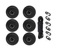 YROHGKPN Toppe multiuso ad anelli D, corda elastica con struttura in PVC in acciaio inox, per applicazioni marine, barche, tavole da surf, kayak, anelli D in acciaio inox per gommoni