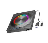 YROHGKPN Unità di lettura disco esterna con porta USB 3.0 e tipo C per trasferimento dati veloce e masterizzazione disco, portatile per viaggi, tipo C esterno