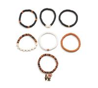 YROHGKPN Versatile unisex ciondolo a forma di lettera con perline elastico catena per l'uso quotidiano gioielli a mano da strada accessori per la mamma del calcio, Misura unica, come descritto