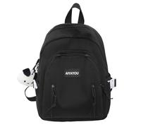 YROHGKPN Zaino da viaggio con doppia cinghia, borsa a tracolla per studenti, per l'inizio della scuola, grande capacità, zaino monocolore, zaino per le donne, Nero