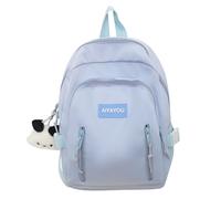 YROHGKPN Zaino da viaggio con doppia cinghia, borsa a tracolla per studenti, per l'inizio della scuola, grande capacità, zaino monocolore, zaino per le donne, Blu