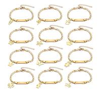 yrozvw Bracciale in acciaio inossidabile con ciondolo a forma di personaggio dei cartoni animati/animale/farfalla Gioielli personalizzati con nome inciso/regalo di compleanno/bracciale