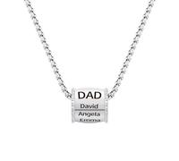 yrozvw Collana con ciondolo a barile personalizzato con nome, collana con testo inciso al laser personalizzato, regalo di gioielli incisi da uomo per padre/marito/figlio