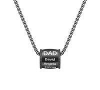yrozvw Collana con ciondolo a barile personalizzato con nome, collana con testo inciso al laser personalizzato, regalo di gioielli incisi da uomo per padre/marito/figlio
