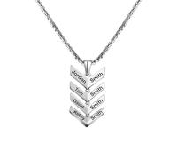 yrozvw Collana con ciondolo a forma di punta di freccia in acciaio inossidabile con nome Collana personalizzata con testo inciso al laser per uomini Regali per Natale/Compleanno/Festa del papà