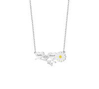 yrozvw Collana con ciondolo personalizzato con nome della coppia Piccolo ciondolo a forma di margherita con incisione personalizzata Regali di compleanno per donne, figlie, madri e coppie