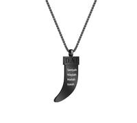 yrozvw Collana con corno di bue con nome personalizzato, collana con testo inciso al laser, Collane con ciondolo a corno di bue in acciaio inossidabile per padre/figlio