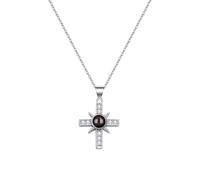 yrozvw Collana con croce con immagini all'interno Collana in argento 925 personalizzata con foto cristiane Collana con proiezione di foto personalizzata