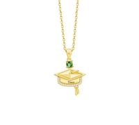 yrozvw Collana con nome personalizzato Collana con berretto da scapolo con pietra di nascita Testo inciso personalizzato Collane con berretto da laurea Regalo per i laureati