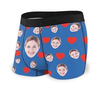 yrozvw Personalizzati Faccia Slip Biancheria Intima per Gli Uomini, Biancheria Intima Personalizzata per Gli Uomini Fidanzato Marito Boxer Slip con Foto Faccia Regali di San Valentino per Lui
