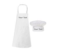 yrozvw Set grembiule e cappello da cuoco personalizzati con nome e testo Grembiule da cucina regolabile per uomo e donna
