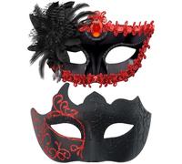 YRPACFB Maschere di plastica del partito del viso, la maschera del viso dell'opera, costume veneziano, costume di Halloween Prom Ball Mardi Gras, Mens Masquerade Mask