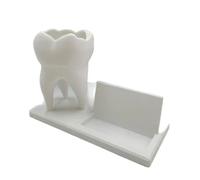 YRQMGSF Portapenne a Forma di Dente Stampato in 3D e portabiglietti da Visita, portapenne a Forma di Dente, Tazza per matite in Ceramica Regalo per Decorazione dello Studio dentistico