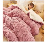 YRRA Trapunta Invernale, Coperta in Cashmere, Coperta Pesante per Letto, Piumino Matrimoniale Invernale Caldo, Coperta per Biancheria da Letto Domestica,Rosa,200x230cm(5kg)