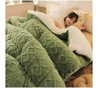 YRRA Trapunta Invernale, Coperta in Cashmere, Coperta Pesante per Letto, Piumino Matrimoniale Invernale Caldo, Coperta per Biancheria da Letto Domestica,Verde,200x230cm(6kg)