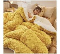 YRRA Trapunta Invernale, Coperta in Cashmere, Coperta Pesante per Letto, Piumino Matrimoniale Invernale Caldo, Coperta per Biancheria da Letto Domestica,Giallo,200x230cm(4kg)