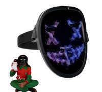 YRRNAE Maschera LED per bambini con rilevamento dei gesti, maschera LED di Halloween per bambini e adolescenti, maschera per il viso spaventosa che si illumina con 30 immagini statiche e 40 immagini