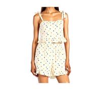 YRSHENG Pigiama da Donna con Stampa, Set Due Pezzi con Canotta e Pantaloncini, Pigiami Cotone Maniche Corte Set,M(50~60kg)