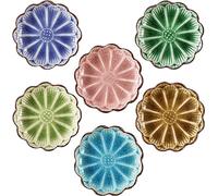 YRthongXy Ciotoline per salse, Tapas Bowls, Floral Pattern Dish Set for Dessert, Snack-Pink-Set of 4