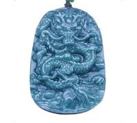 YRthongXy Collana con ciondolo, Hand-Carved Jadeite Double Sided Delicate Carving Amulet for Men or Women, Blue