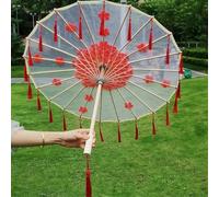 YRthongXy Ombrello di carta oleata, Chinese Oiled Paper Umbrella Traditional Bamboo Frame Vintage Artistic Decoration
