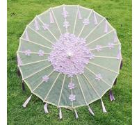 YRthongXy Ombrello di carta oleata, Chinese Oiled Paper Umbrella Traditional Bamboo Frame Vintage Artistic Decoration