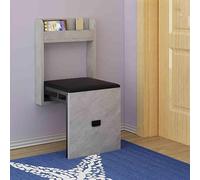 YRthongXy Sgabelli a parete nascosti, Wall Mounted Shoe Changing Stool Solid Wood Folding Chair, Square Shoe Bench Seat Space Saving Hidden Wall Stools, for Adults Maximum Load 150 Kg(Gray)
