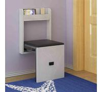 YRthongXy Sgabelli a parete nascosti, Wall Mounted Shoe Changing Stool Solid Wood Folding Chair, Square Shoe Bench Seat Space Saving Hidden Wall Stools, for Adults Maximum Load 150 Kg(Light Gray 1)