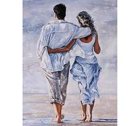 YRTMHU 5D Diamond Painting Kit Personalizzato Coppia romantica sulla spiaggia Pittura Diamante Adulti Fai da Te Cristallo Strass Punto Croce Ricamo Kit Casa Pareti Decorazione 40x50cm