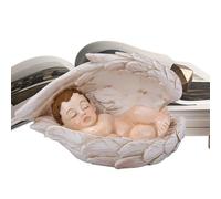 YRTUOP Figure Del Presepe | Statua Religiosa da Scrivania - Bambino Dormiente In Resina Con D'Angelo Decorazione Per Tavolino Davanzale Comodino Vetrina Libreria
