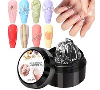 YRTUOP Gel per Ricostruzione Unghie - Collaggio Modellante Senza Acqua 3D,Gel Per Styling Punta Francese | per French Tips Manicure Pedicure Pietrine Stampa Foglio Donne Ragazze