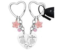 YRTUOP Portachiavi Cuore Amore | Portachiavi Combinabili a Cuore Madre Figlia | Ciondolo Appendibile Per Chiavi Decorazione Regalo Compleanno Matrimonio Natale Festa Della Mamma