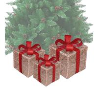 YRTUOP Scatola Di Natale Con Luci | 3 Pezzi Decorazioni Natalizie,Luci LED Per Le Feste | Per Proprietari Organizzatori Eventi Appartamento Ufficio Casa Ingresso Finestra Soggiorno Camera Da Letto