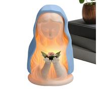 YRTUOP Statua Della Vergine Maria | Artigianato Per Illuminazione Calda E Rilassante | Lampada Notturna Religiosa - Per Casa Natale Camera Dei Bambini Stanza Universitaria Comodino Decorazione