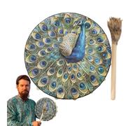 YRTUOP Tamburo sciamanico spirituale, Tamburo sciamanico - Tamburo da meditazione Tamburo a mano | Tamburo siberiano da 9,8 pollici, strumento spirituale per guarire il suono, tamburi sciamanici