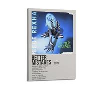 YRTWR I WBRRB Better Mistakes by Bebe Rexha Poster artistico da parete per camera da letto e film, 40 x 60 cm, con cornice