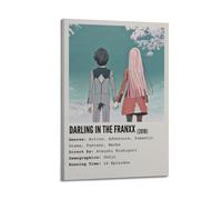 YRTWR I WBRRB Poster artistico da parete con immagine di Darling in The Franxx, per camera da letto, film, 60 x 90 cm, stile cornice