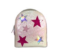 YRU Stella Brillantini Jems Olografico Argento Rosa Donna Zaino Borsa Libri Jem