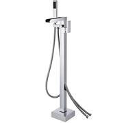 YRUIIA Freestanding Rubinetto Vasca Da Bagno Rubinetto Miscelatore Singola Doccia Rubinetto Bagno Cascata Calore Freddo Rubinetti Bagno Miscelatore Vasca Da Bagno-Chrome-B