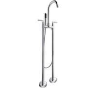 YRUIIA Rubinetto Vasca da Bagno per Vasca Freestanding Girevole a 360° Rubinetti Bagno con Doccia Soffione Miscelatore Doccia Esterno in Ottone-da Pavimento