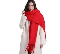 YRUIIA Sciarpa Donna Sciarpa Lunga Lunga Addensata per Le Donne Cashmere Artificiale Invernale Caldo Sciallone A Magazzino Grande (220 * 50 Cm) (red)