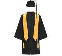 Yruioon Bambini laurea talar ragazzi ragazze vestito accademico mantello mantello con nappe cappello da dottore prescolare laurea