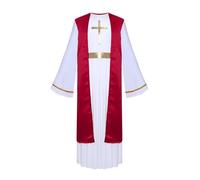 Yruioon Costume da Gesù per bambini da ragazzo con Dio greco Costume presepe Toga Vestita Halloween Natale Carnevale Party Abiti Burgundy 110-116
