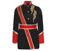 Yruioon Giacca da circo per bambini e bambine, per direttore del circo, uniforme, con cintura, per Halloween, carnevale, colore nero, 170