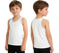 Yruioon Gilet Compressione Bambini Tshirt Bambino Top Bambino Maglia Per Allenamento Traspirante Camicia Sportiva Tank Top Corsa Bianco 3-4 anni