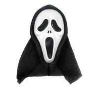 Yruioon Halloween Ghost maschera viso fantasma teschio halloween horror scream maschera spaventosa maschera per bambini adulti nero A taglia unica